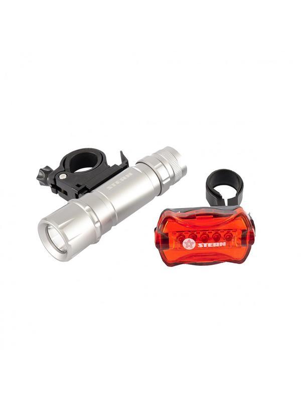 Набор велосипедный: передний 1 Вт Led, 160Lm, задний 5 reD Led Stern