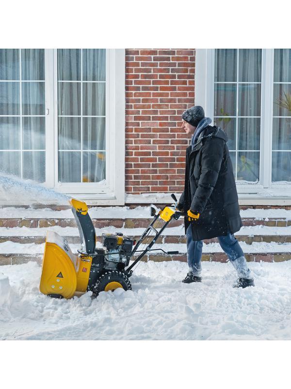 Бензиновая снегоуборочная машина SBM 610, 212 cc, ручной старт, фара Denzel