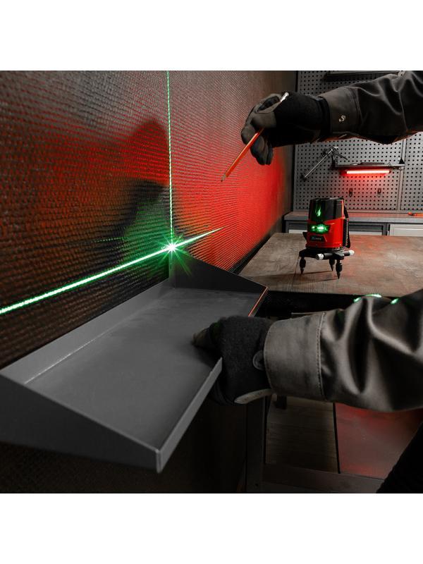 Лазерный уровень CRX-30G, 30 м, зеленый луч, батарейки, резьба 5/8