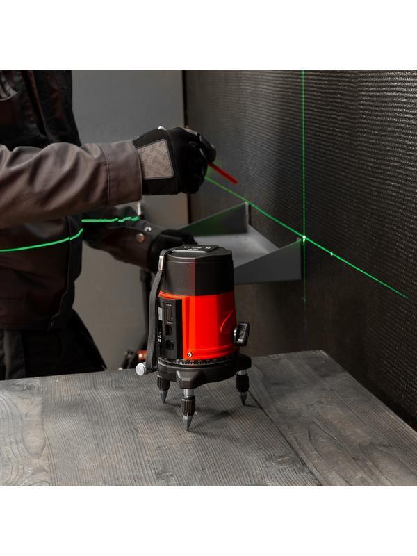 Лазерный уровень CRX-30G, 30 м, зеленый луч, батарейки, резьба 5/8