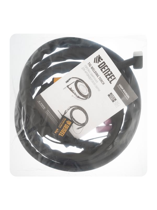 Горелка сварочная TIG WP26, разъем 2 пина, 3 метра Denzel