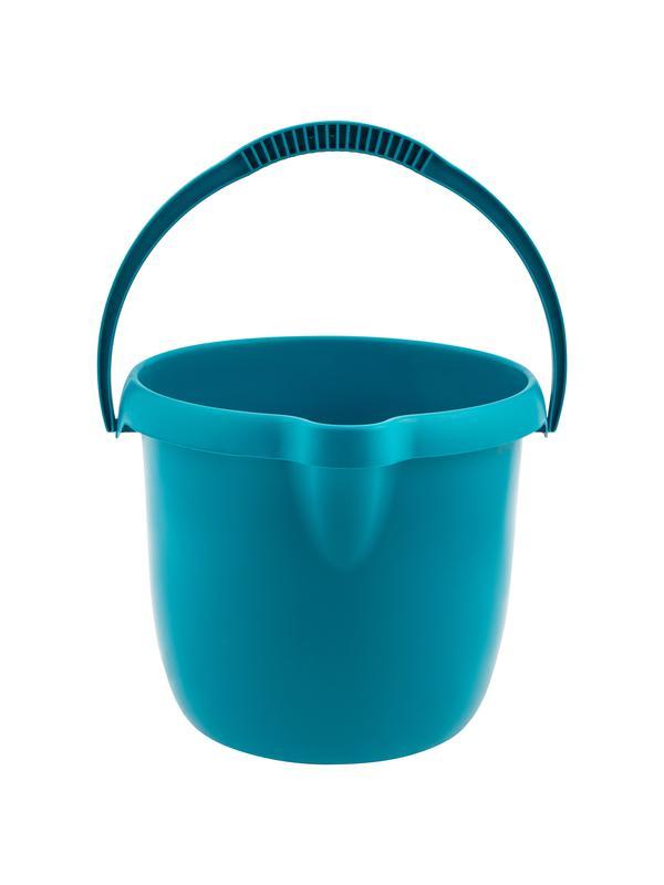 Ведро пластмассовое круглое 12 л, бирюзовое, Home Palisad