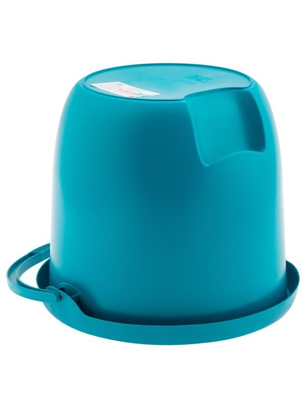 Ведро пластмассовое круглое 12 л, бирюзовое, Home Palisad