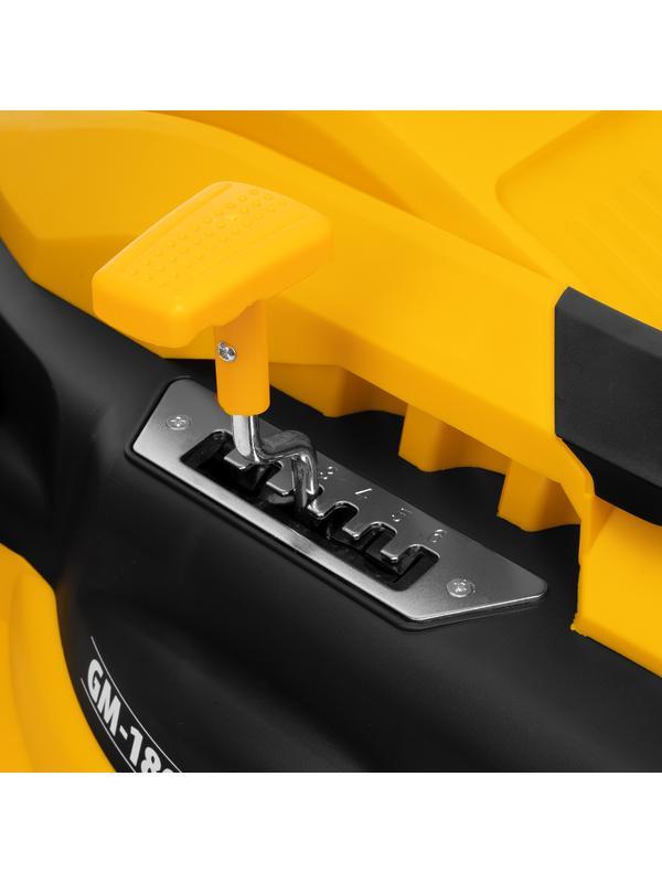 Газонокосилка электрическая GM-1800, 1800 Вт, шир. 38 см, 6 уров., травосб. 40 л.// Denzel