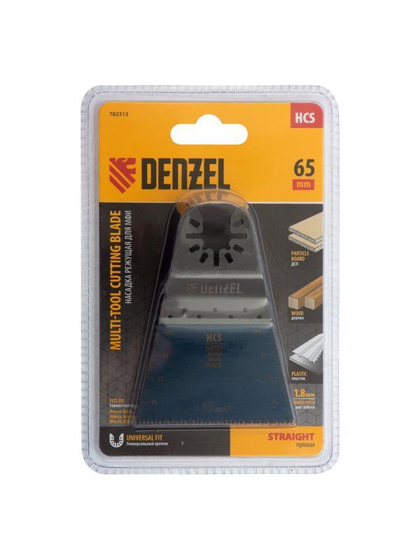 Насадка для МФИ режущая прямая, HCS, по дереву, ламинату 65 х 1.8 мм, крупный зуб Denzel