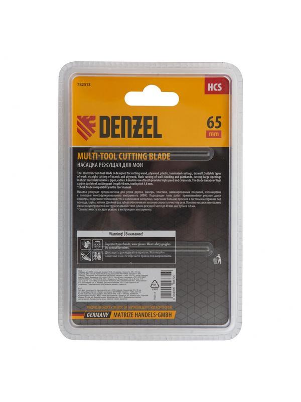 Насадка для МФИ режущая прямая, HCS, по дереву, ламинату 65 х 1.8 мм, крупный зуб Denzel