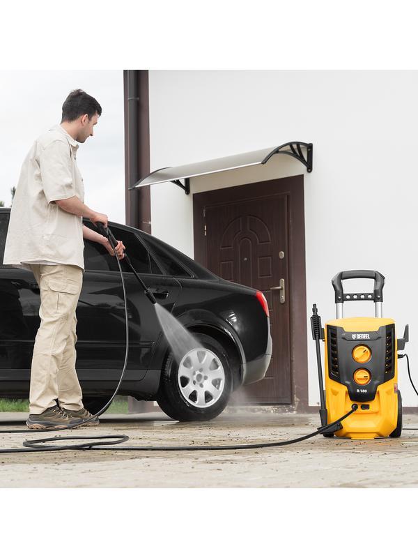 Моечная машина высокого давления R-180, 2200 Вт, 180 бар, 380 л/ч, колесная// Denzel