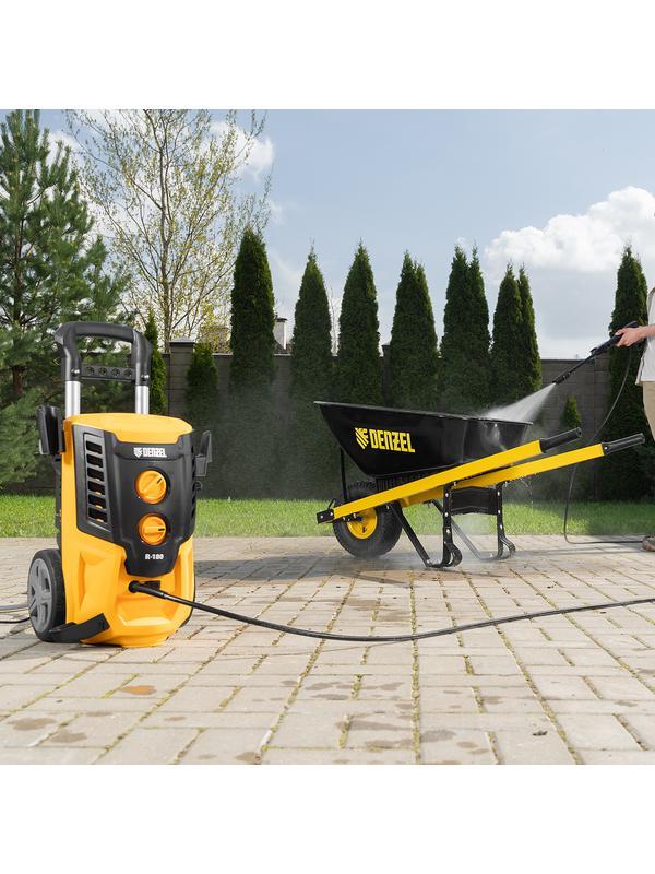 Моечная машина высокого давления R-180, 2200 Вт, 180 бар, 380 л/ч, колесная// Denzel