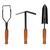 Набор садового инструмента, деревянные рукоятки, 3 предмета Palisad