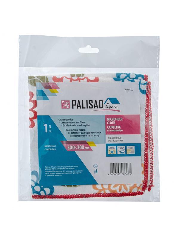 Салфетка из микрофибры универсальная, 300 х 300 мм, с цветами, Home Palisad