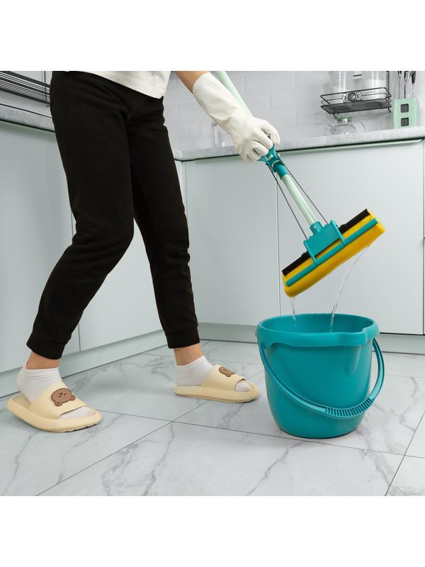 Швабра отжимная, 110 см, губка PVA 26х5,5х6 см, телескопическая рукоятка, бирюзовая, Home// Palisad