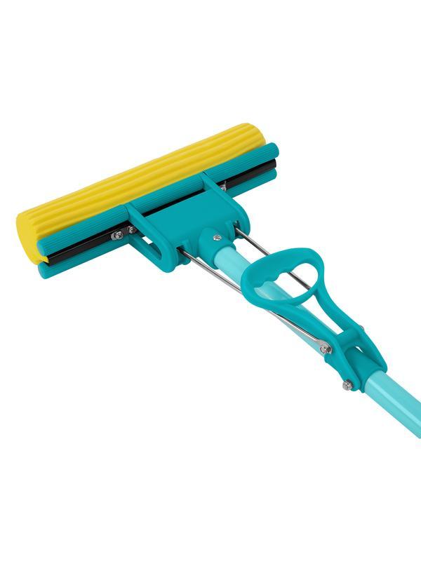 Швабра отжимная, 110 см, губка PVA 26х5,5х6 см, телескопическая рукоятка, бирюзовая, Home// Palisad