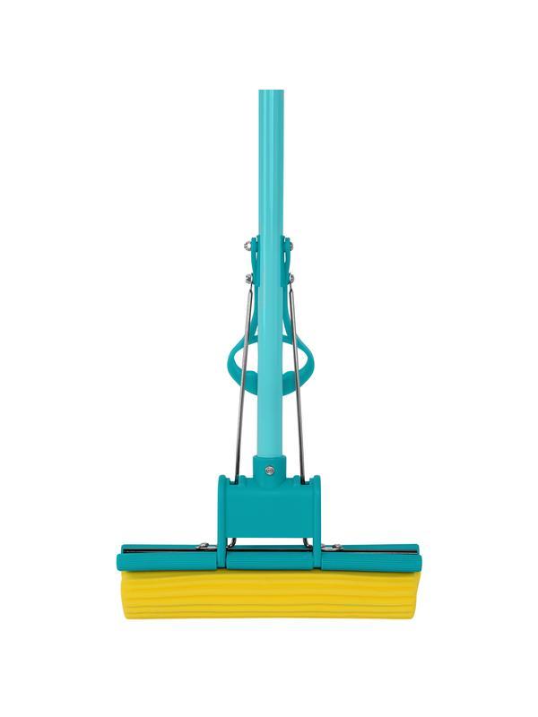 Швабра отжимная, 110 см, губка PVA 26х5,5х6 см, телескопическая рукоятка, бирюзовая, Home// Palisad