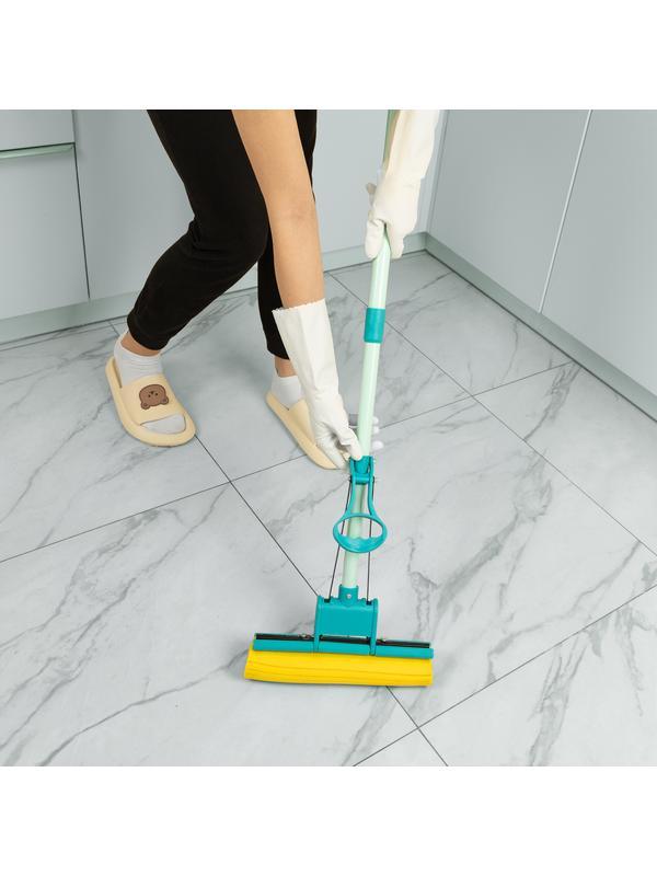 Швабра отжимная, 110 см, губка PVA 26х5,5х6 см, телескопическая рукоятка, бирюзовая, Home// Palisad