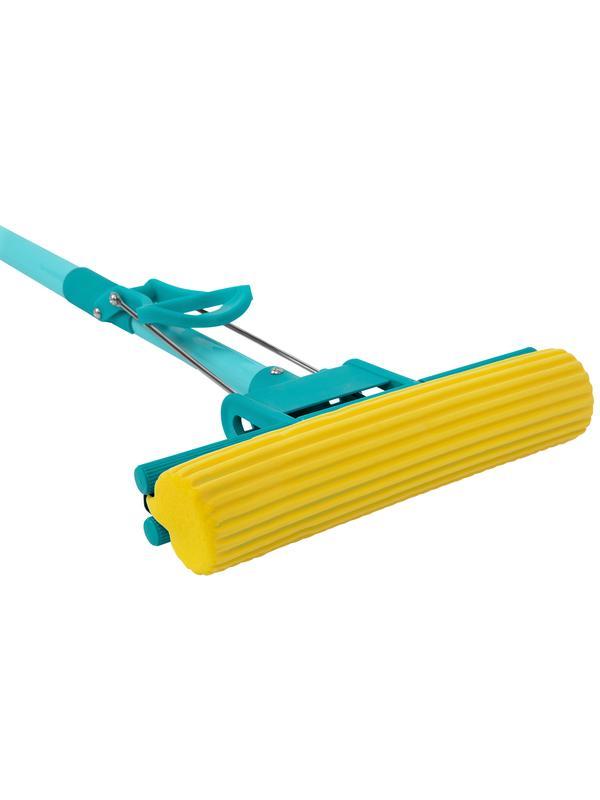 Швабра отжимная, 110 см, губка PVA 26х5,5х6 см, телескопическая рукоятка, бирюзовая, Home// Palisad