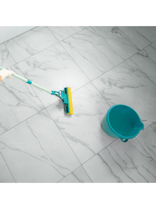 Швабра отжимная, 110 см, губка PVA 26х5,5х6 см, телескопическая рукоятка, бирюзовая, Home// Palisad