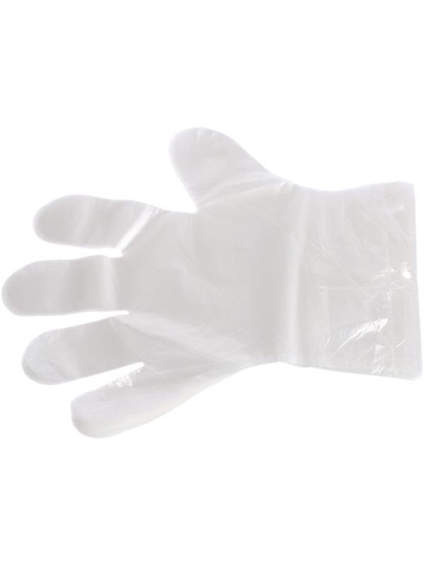 Перчатки одноразовые полиэтиленовые, прозрачные, 100 шт. (50 пар), L, Россия