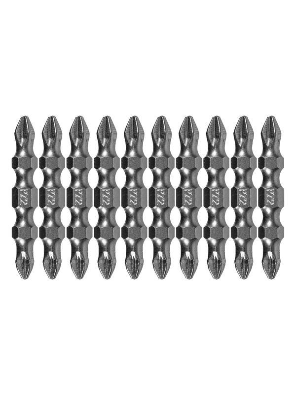 Бита двухсторонняя, PH2-PZ2 х 45 мм, сталь S2, 10 шт. Denzel
