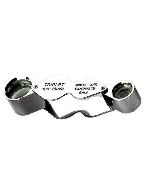 Лупа складная 10-ти и 20-кратная, D 18 мм, D 12 мм Sparta