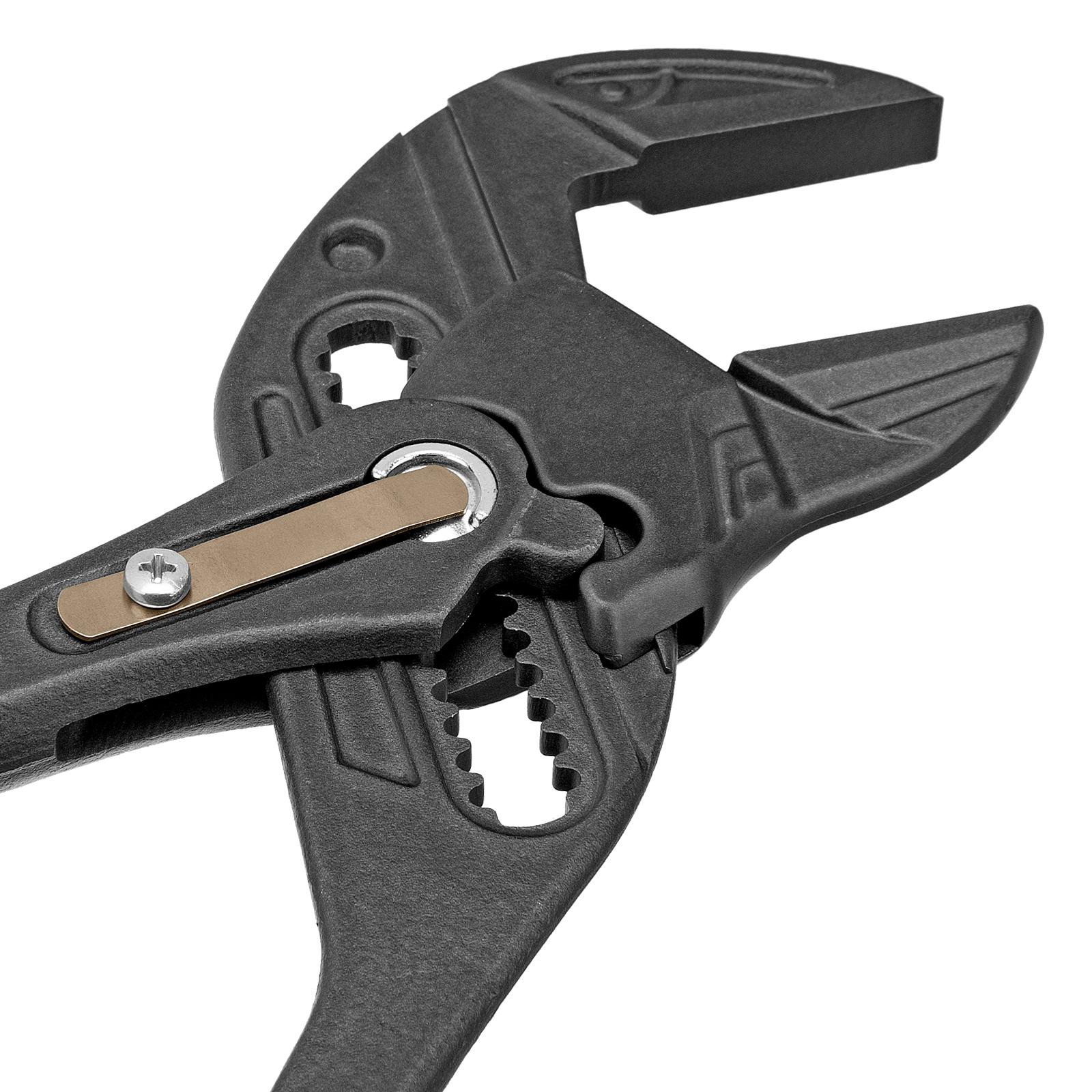 Клещи переставные, кнопочный механизм, обливные рукоятки, сантехнические, 250 мм Denzel