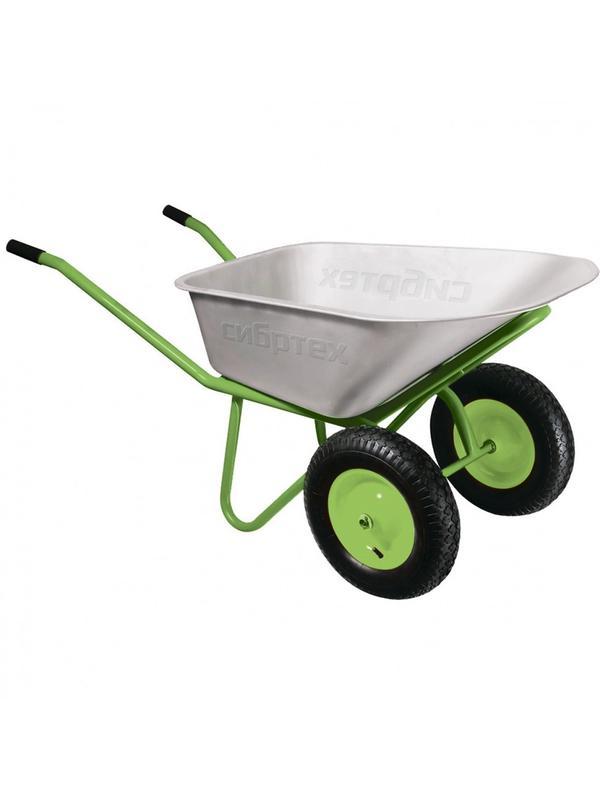 Тачка садово-строительная 2-х колесная, грузоподъемность 230 кг, объем 90 л Сибртех