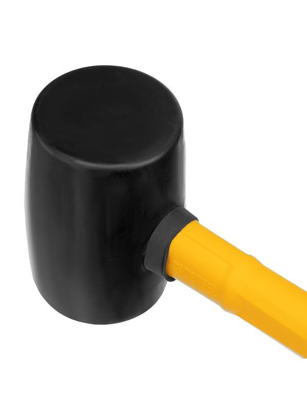 Киянка резиновая, 450 г, черная, фибергласовая рукоятка c TPR покрытием Denzel