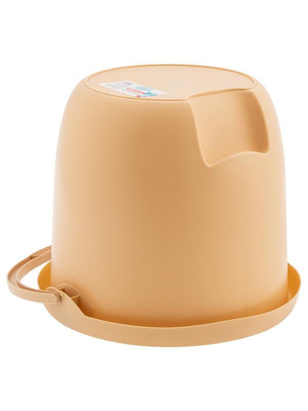 Ведро пластмассовое круглое 12 л, бежевое, Home Palisad