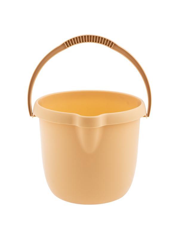 Ведро пластмассовое круглое 12 л, бежевое, Home Palisad
