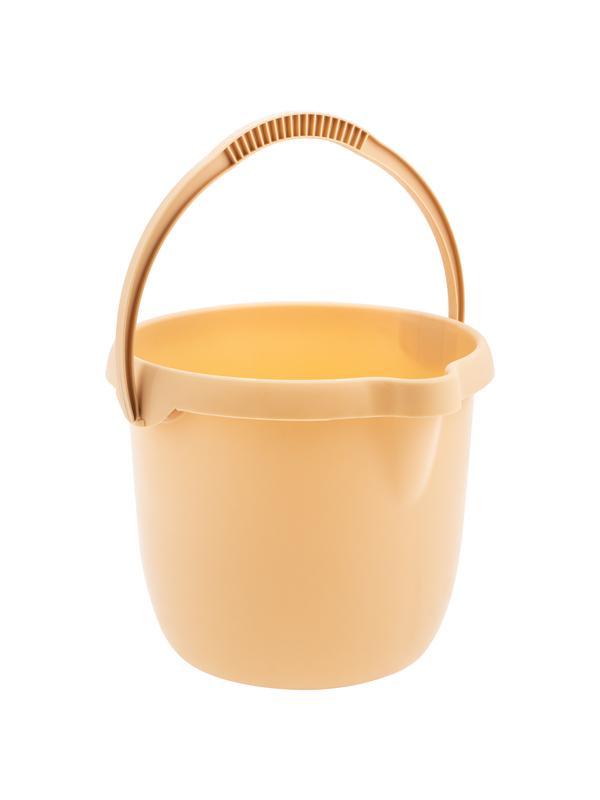 Ведро пластмассовое круглое 12 л, бежевое, Home Palisad