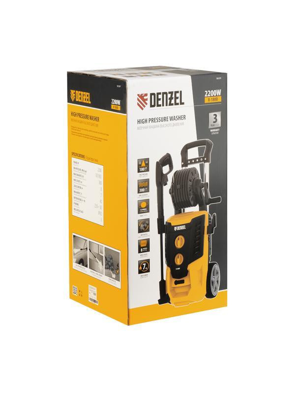 Моечная машина высокого давления R-180D, 2200 Вт, 180 бар, 380 л/ч, с барабаном// Denzel
