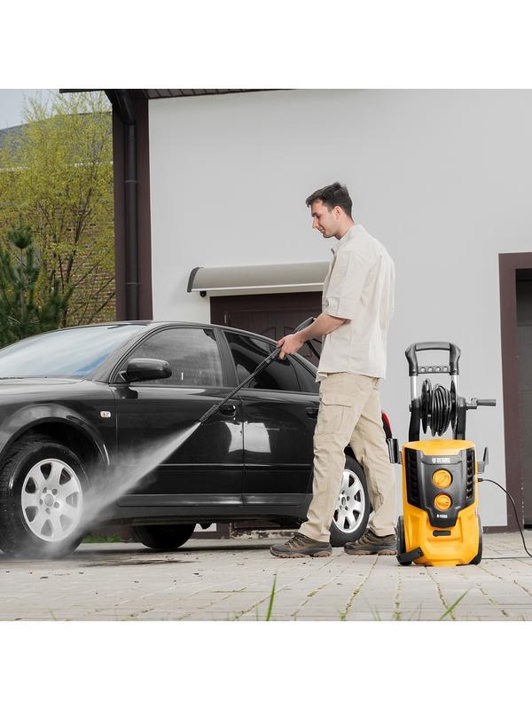Моечная машина высокого давления R-180D, 2200 Вт, 180 бар, 380 л/ч, с барабаном// Denzel