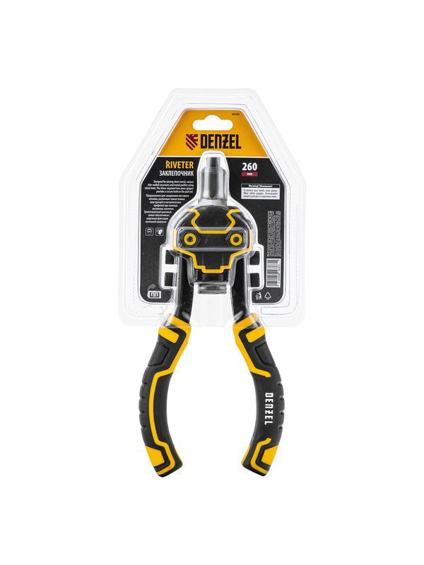 Заклепочник двуручный, заклепки 2,4-3,2-4,0-4,8-6,4 мм Denzel