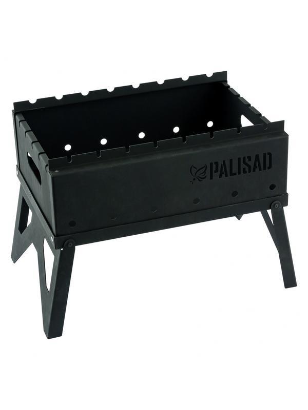 Мангал походный складной, 440 х 320 х 140/350 мм, сталь 1,2 мм, сумка в комплекте, Camping Palisad