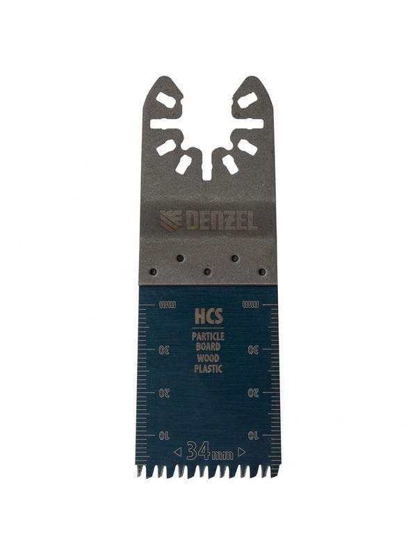 Насадка для МФИ режущая пазовая прямая, HCS, по дереву, ламинату 34 х 2.5 мм, крупный зуб Denzel