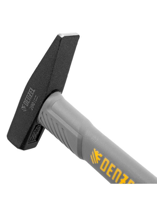 Молоток слесарный, 200 г, кованый, фибергласовая рукоятка c TPR покрытием Denzel