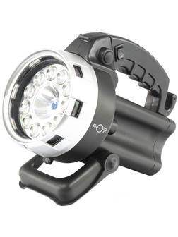 Фонарик поисковый, аккумуляторный, галоген 25 W + 11 светодиодов Stern