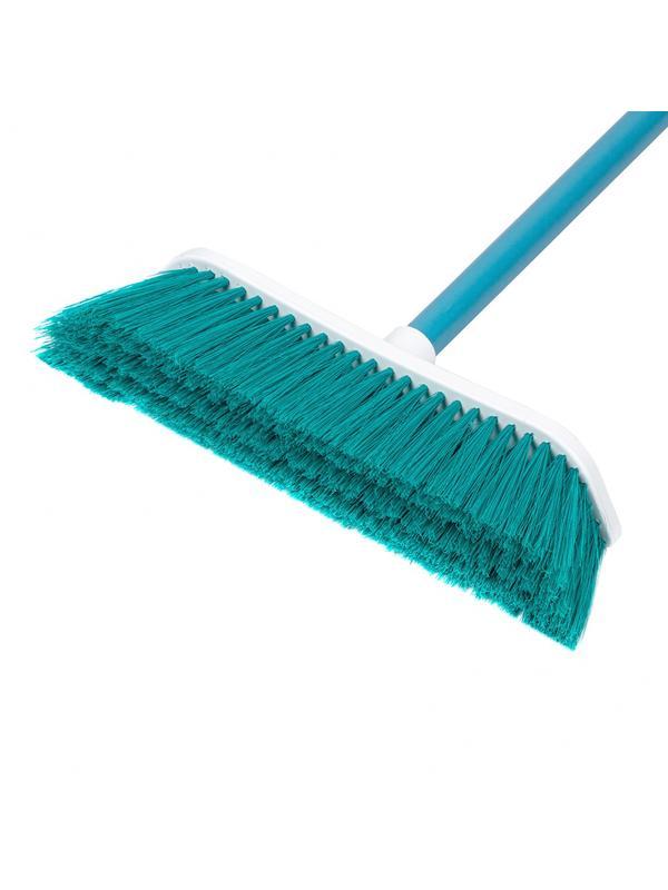 Щетка пластмассовая для подметания пола, 27 см, c черенком, 120 см, бирюзовая щетина, Home Palisad
