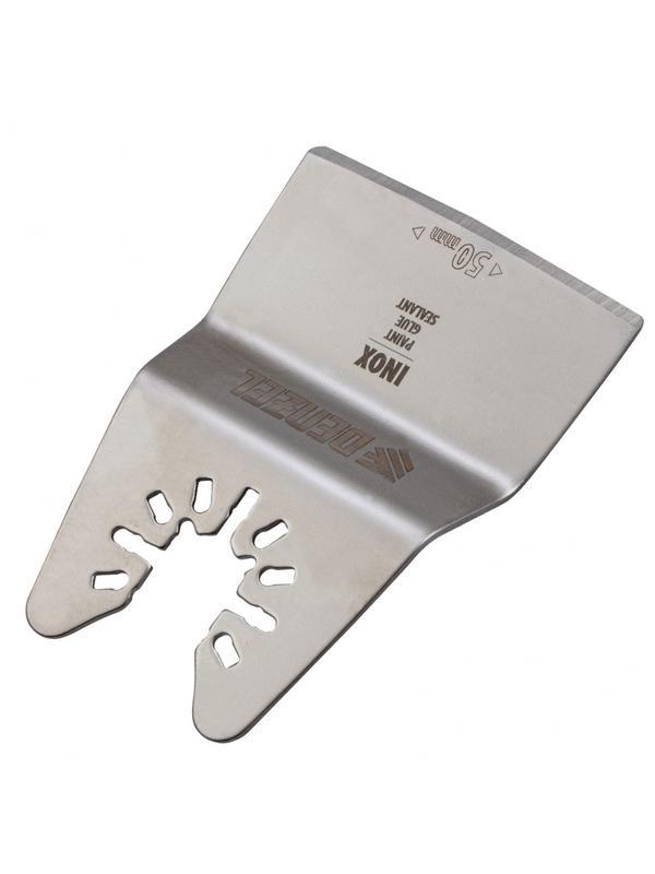 Насадка для МФИ шабер полукруг, Inox, для снятия краски и др., ширина 50 мм, длина общая 74 мм, ступенчатый Denzel