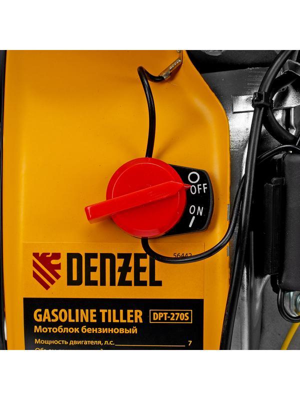 Мотоблок DPT-270S, 7 л.с., ремен.сцеп, фрез 3х4, ШОМ, передачи 2В/1Н Denzel