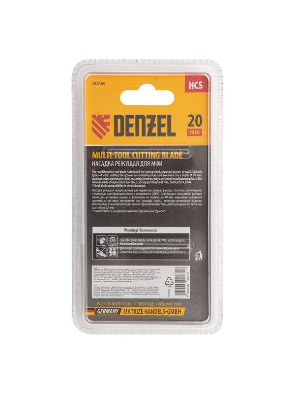 Насадка для МФИ режущая пазовая прямая, HCS, по дереву, 20 х 1.4 мм, мелкий зуб Denzel