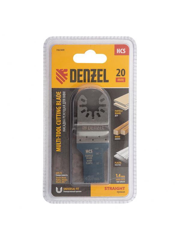 Насадка для МФИ режущая пазовая прямая, HCS, по дереву, 20 х 1.4 мм, мелкий зуб Denzel