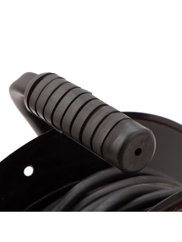 Удлинитель силовой 30 м, 16А, тип УХз16,  КГ 3 x 2.5 мм, на стальной катушке, 4 розетки Сибртех