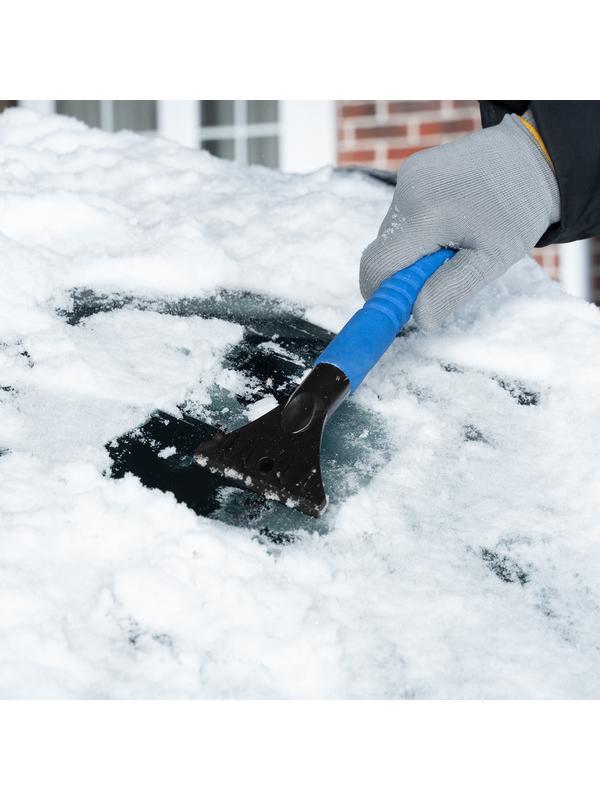 Щетка-сметка для снега со скребком, мягкая рукоятка, 425 мм Сибртех