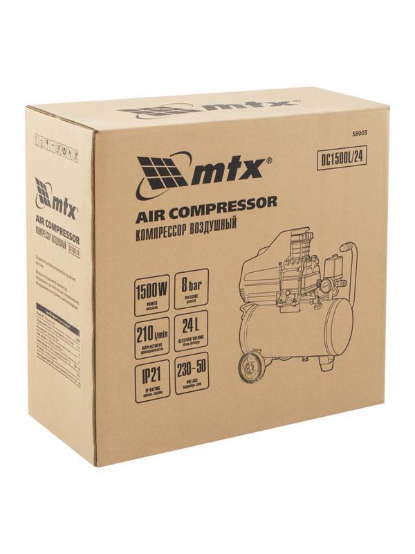 Компрессор воздушный DC1500L/24, 1,5 кВт, 24 л, 210 л/мин MTX