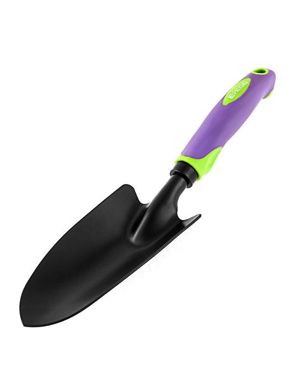 Совок посадочный широкий, 85х335 мм, стальной, обрезиненная эргономичная рукоятка, LSR1, Palisad