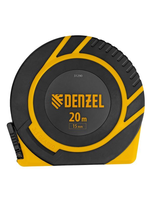 Рулетка геодезическая 20 м х 15 мм, закрытый корпус, фиберглассовая лента Denzel