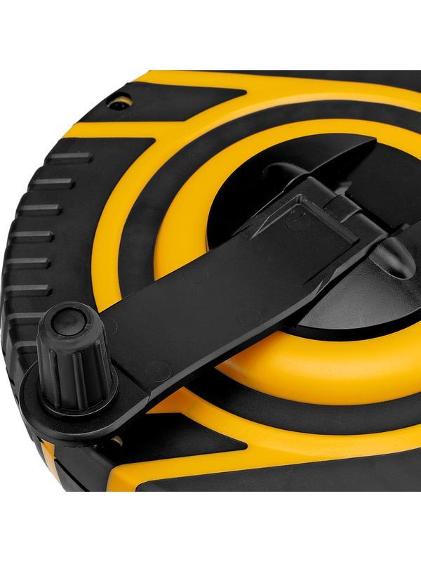 Рулетка геодезическая 20 м х 15 мм, закрытый корпус, фиберглассовая лента Denzel