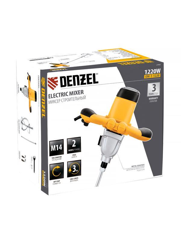 Миксер строительный EM-1-1220, 1220 Вт, 0-480/0-800 об/мин Denzel