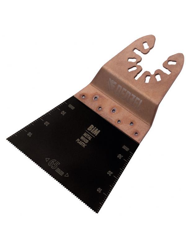 Насадка для МФИ режущая прямая, BiM, по металлу и дереву, 65 x 1.2 мм, мелкий зуб Denzel