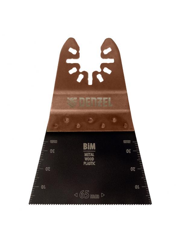 Насадка для МФИ режущая прямая, BiM, по металлу и дереву, 65 x 1.2 мм, мелкий зуб Denzel